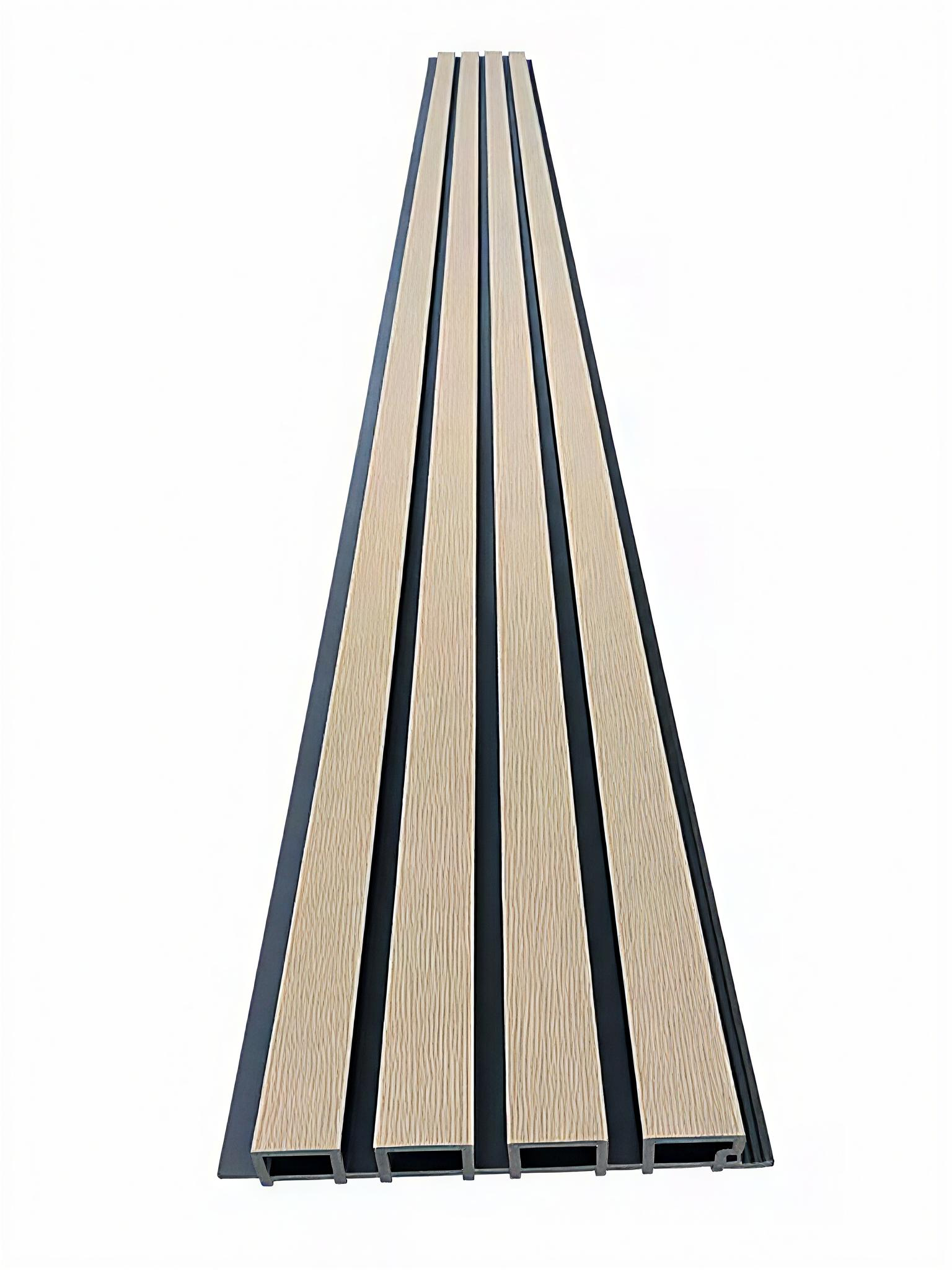 Bardage claire-voie composite DIHWAT XL – 219 × 26 × 2 900 mm | Haute qualité Maple black
